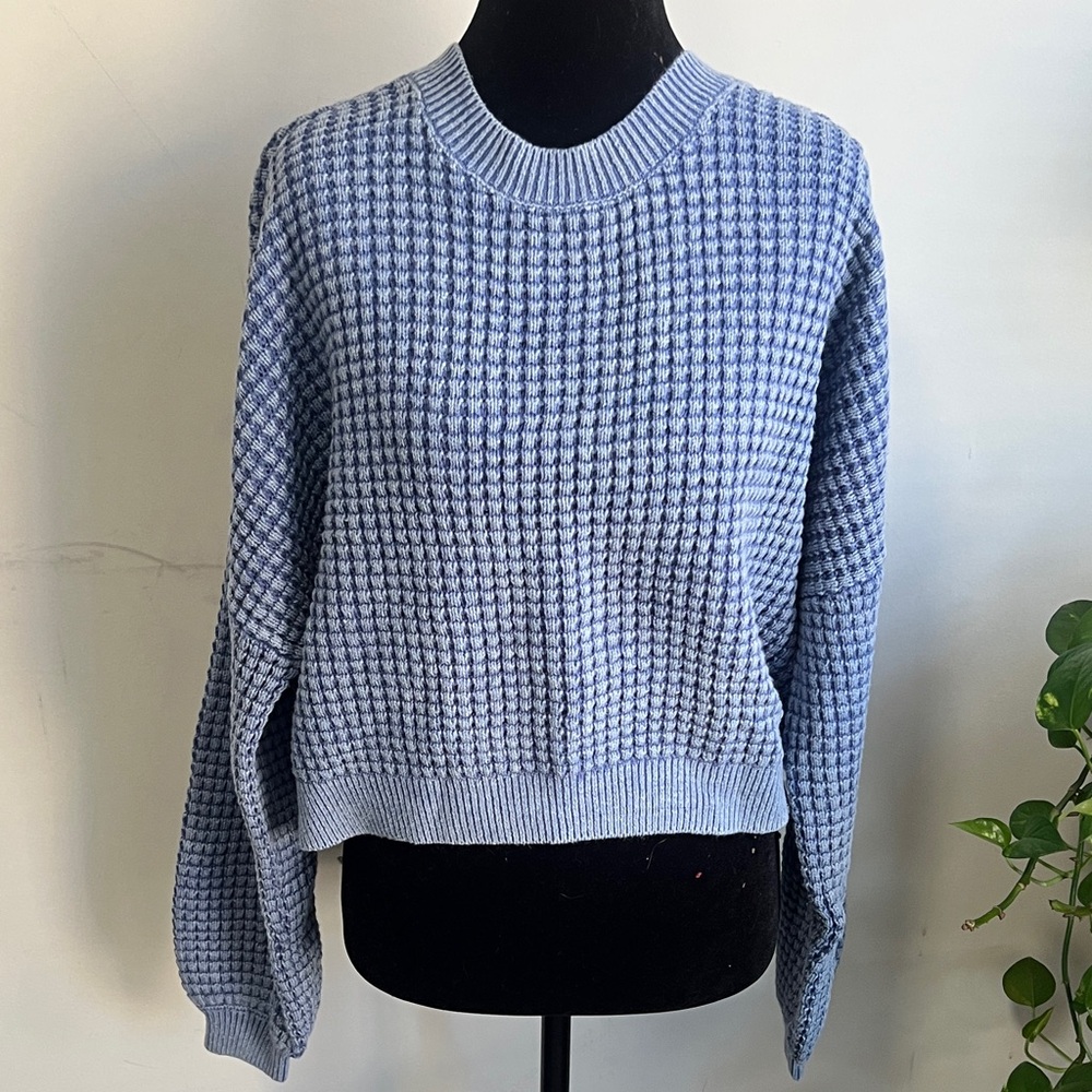Hollister Light Blue Waffle Knit Sweater